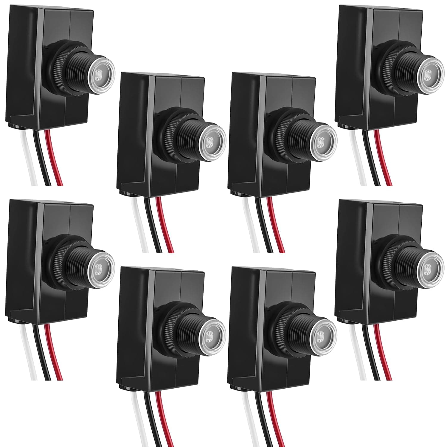 8 Packs Dusk to Dawn Sensor for Outdoor Lighting 100-277V Photoelectric Switch Photocell Light Sensor for Incandescent Fluorescent and LED Lamp