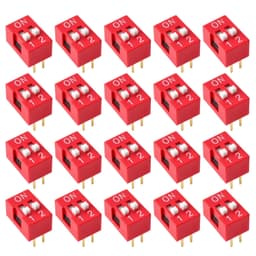 20 PCS 2 Pin 1 Positions DIP Switch, 2.54mm Pitch, Red