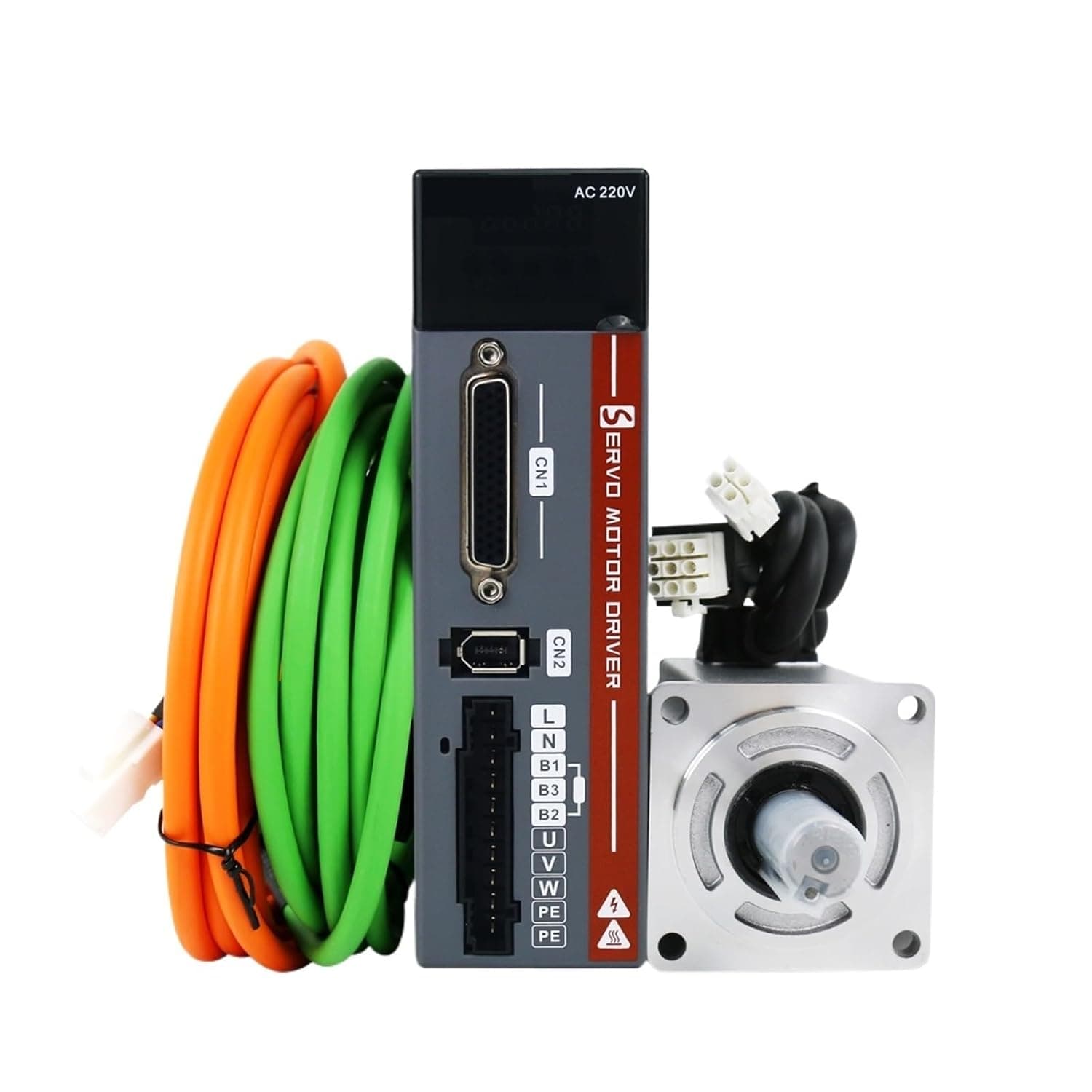 A5 220V 3000RPM IP65 200W 400W 600W 750W 1000W AC Servo Motor Controller Driver Kit AC Servo Motor Driver Controller Kit(200W 17Bit Increment)